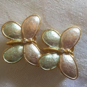 Vintage Hand-painted Enamel Butterfly Brooch